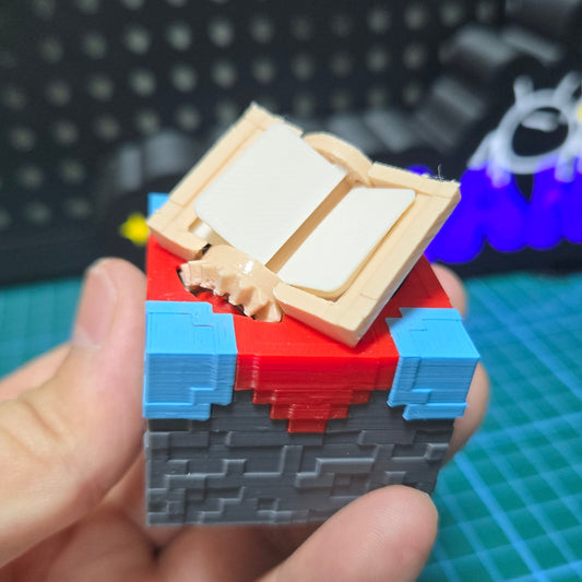 3D Printed MC Enchantment Table Desktop Decoration with Manual Page Turning Gear Structure