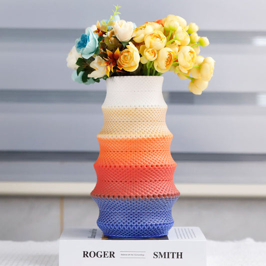 Creative Modern 3D Printed Colorful Vase Colored Ceramic Table Vase for Home Decoration