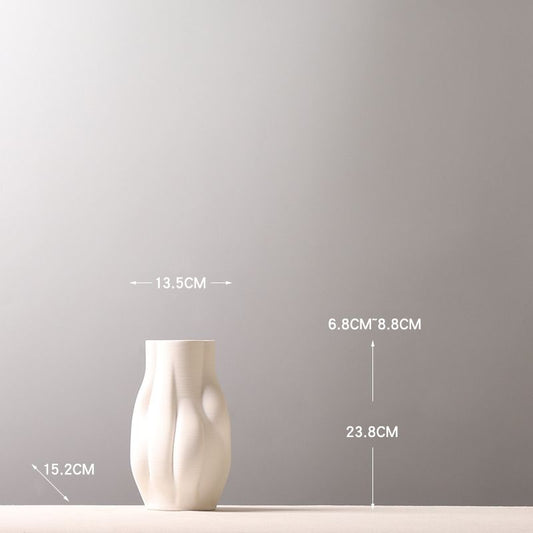 Irregular 3D Printing Vase Modern Home Decor White Flower Ceramic & Porcelain Vases