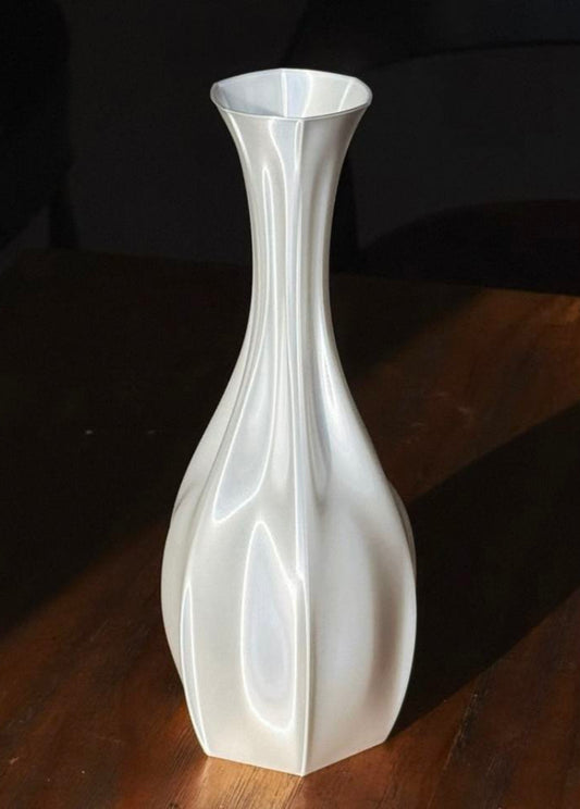 2025 New Arrival Eco-Friendly Modern Design Organic Plastic 3D Printed Textured Vase Wedding Decorative Tabletop Vase New