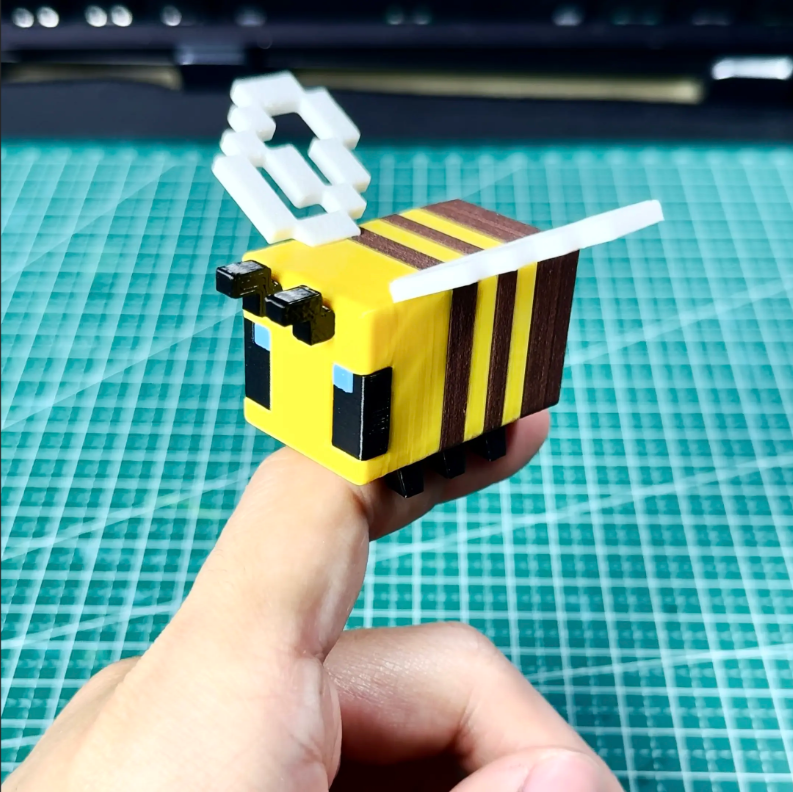 3D Printed Minecraft Bee Model DIY Made