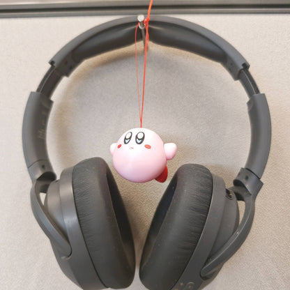 3D printed round Kirby pendant keychain diy made