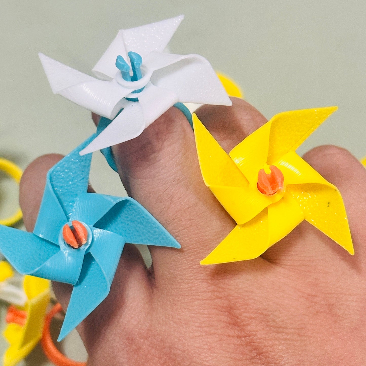 3D printed windmill ring, Rotates with the wind
