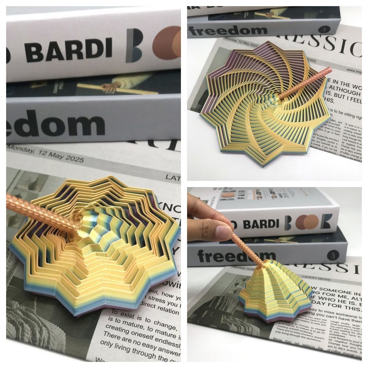 3D printed polygonal star portable decompression toy stereoscopic vision gift