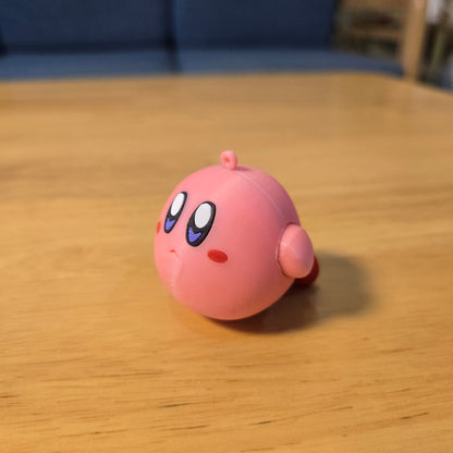 3D printed round Kirby pendant keychain diy made