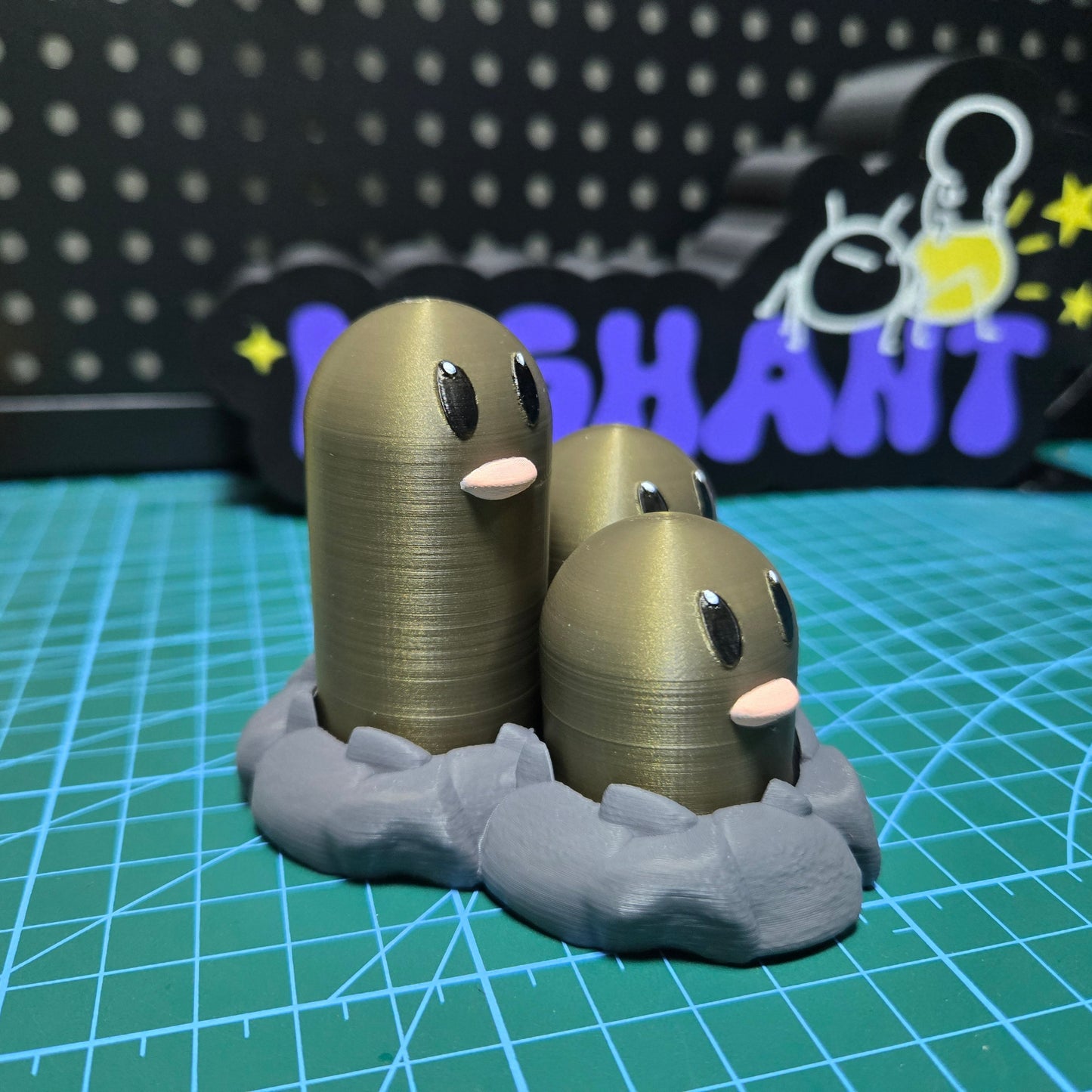 3D-Printed Diglett & Dugtrio Clicky Fidget Toys