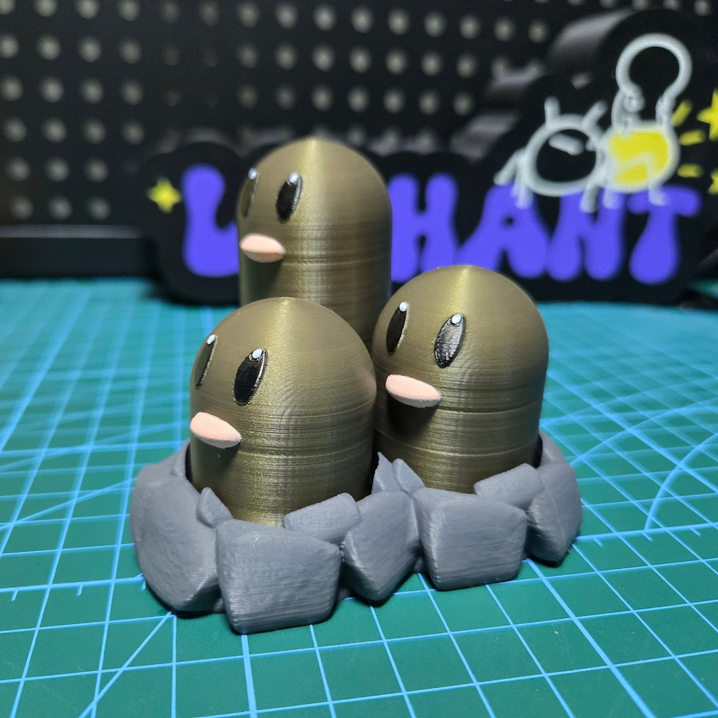 3D-Printed Diglett & Dugtrio Clicky Fidget Toys