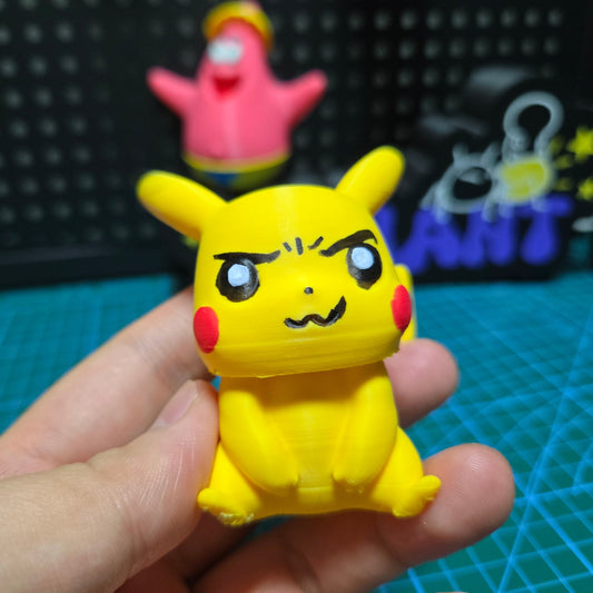 3D-Printed "Sharp-Eye Pikachu" Clicky Fidget Toy