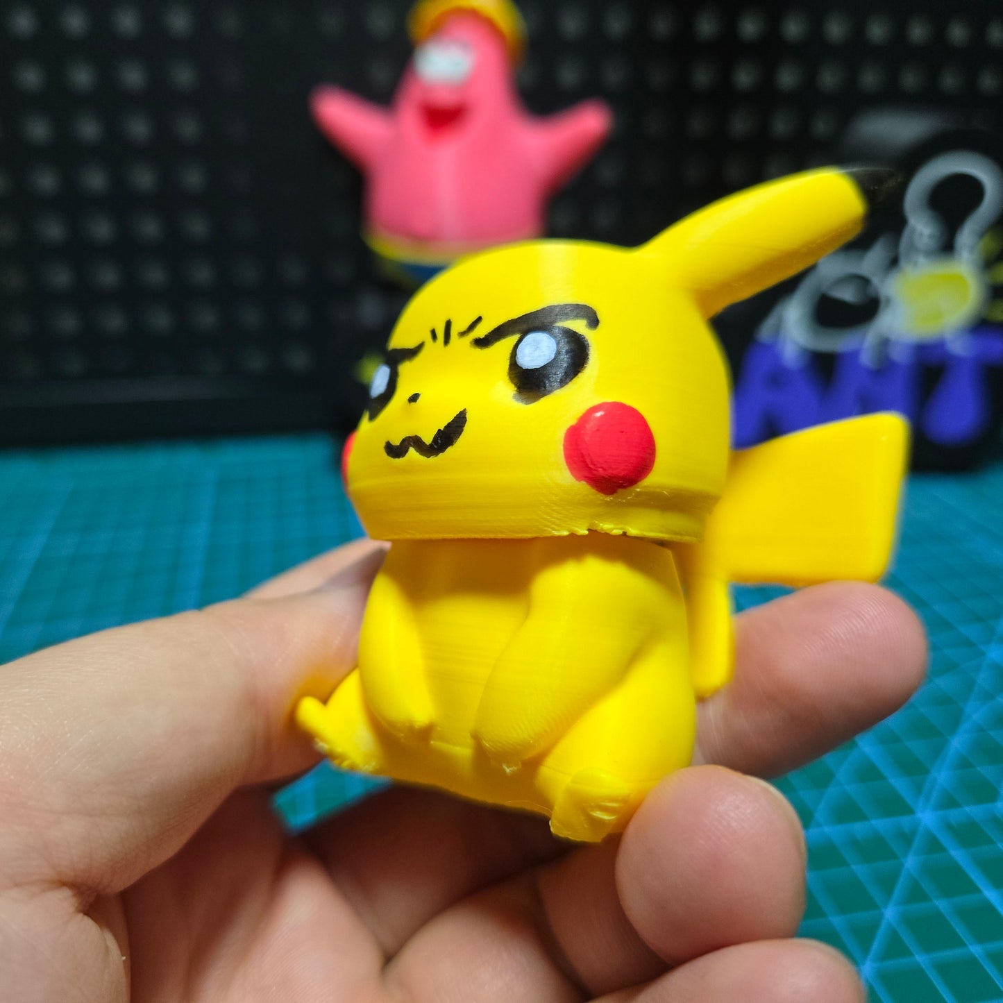 3D-Printed "Sharp-Eye Pikachu" Clicky Fidget Toy