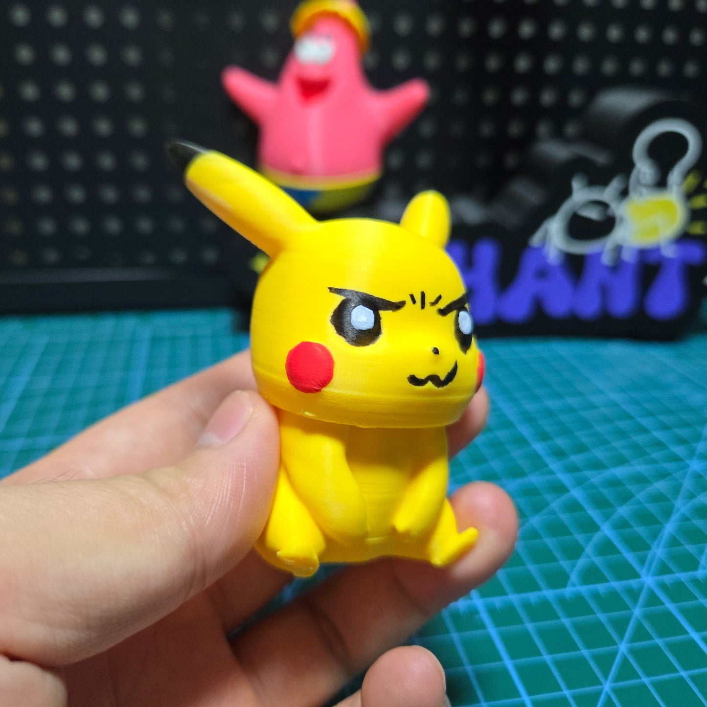 3D-Printed "Sharp-Eye Pikachu" Clicky Fidget Toy