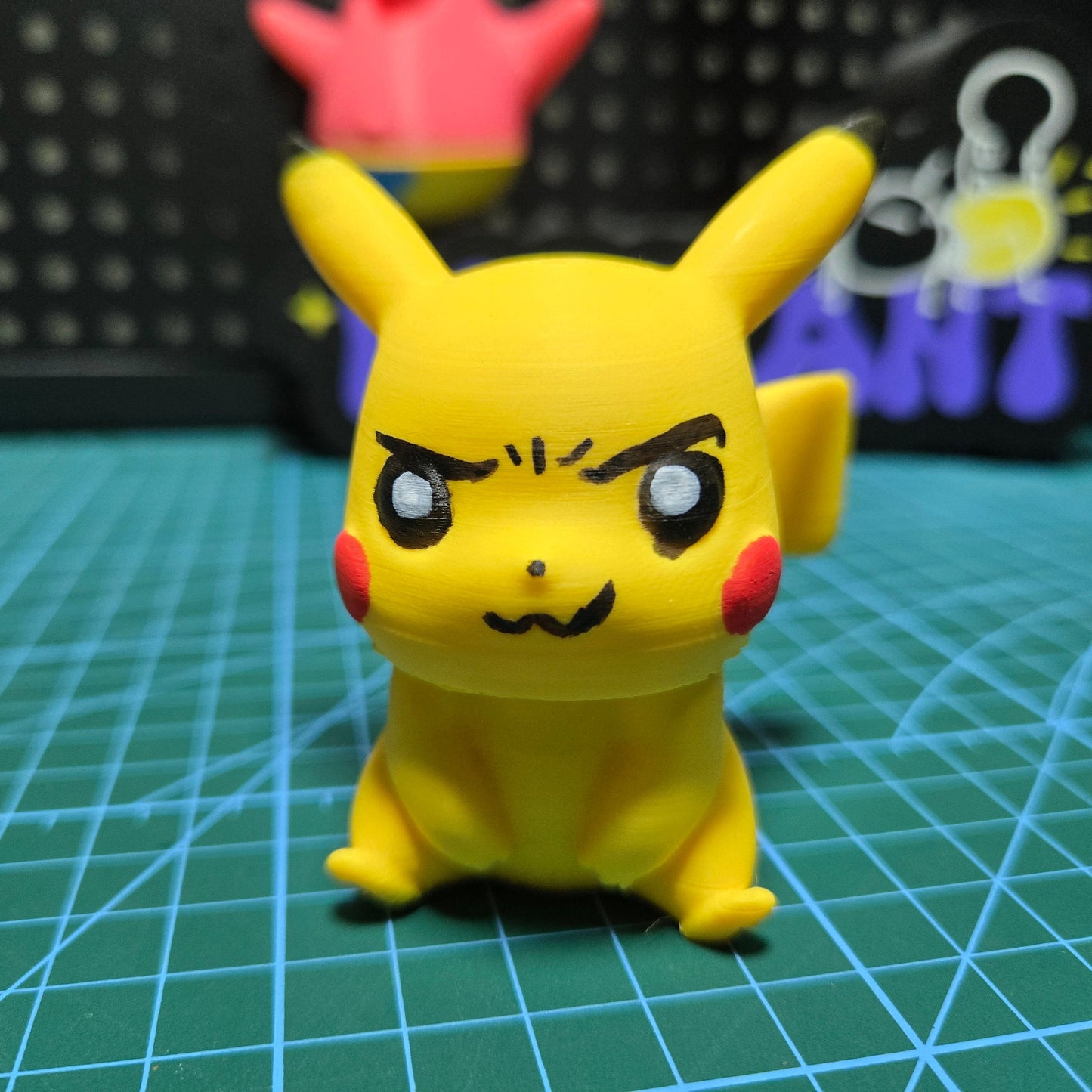 3D-Printed "Sharp-Eye Pikachu" Clicky Fidget Toy