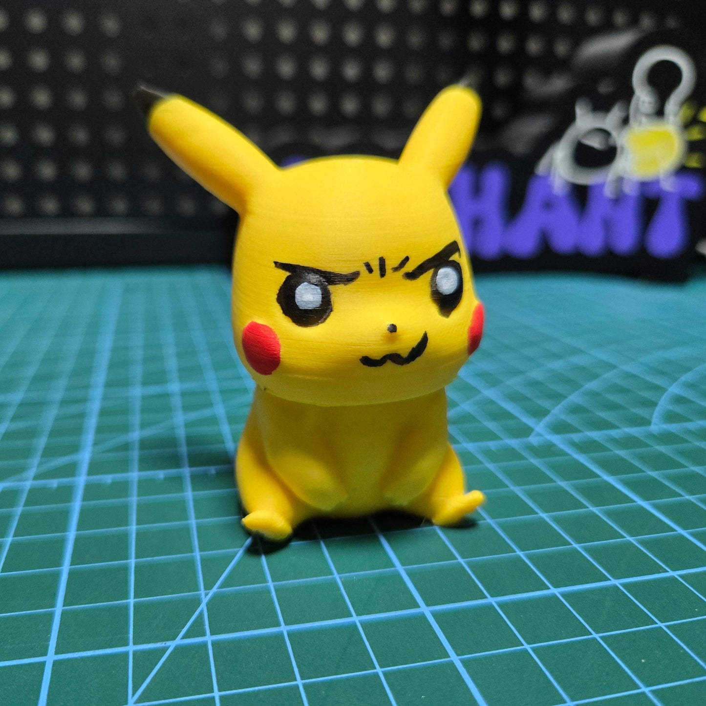 3D-Printed "Sharp-Eye Pikachu" Clicky Fidget Toy