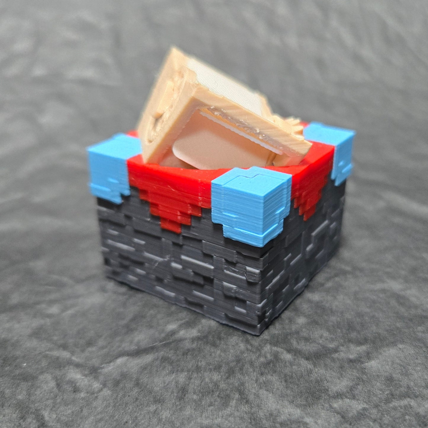 3D Printed MC Enchantment Table Desktop Decoration with Manual Page Turning Gear Structure