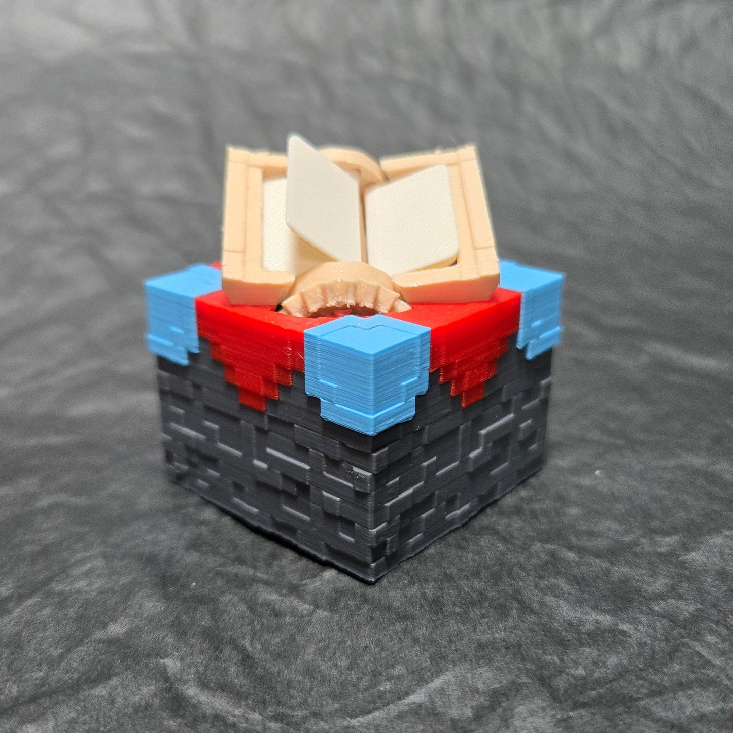 3D Printed MC Enchantment Table Desktop Decoration with Manual Page Turning Gear Structure