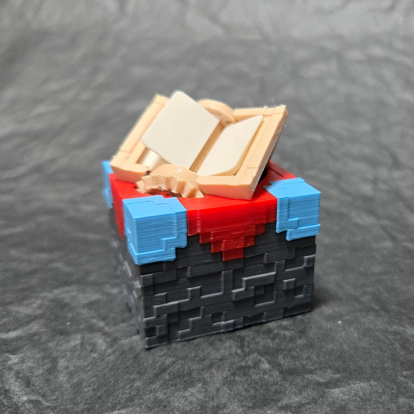 3D Printed MC Enchantment Table Desktop Decoration with Manual Page Turning Gear Structure
