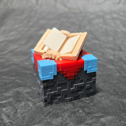 3D Printed MC Enchantment Table Desktop Decoration with Manual Page Turning Gear Structure