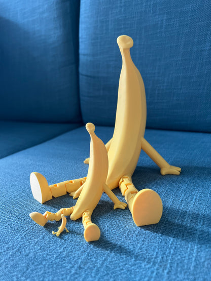 3D printed banana buddy movable joints DIY made funny partner