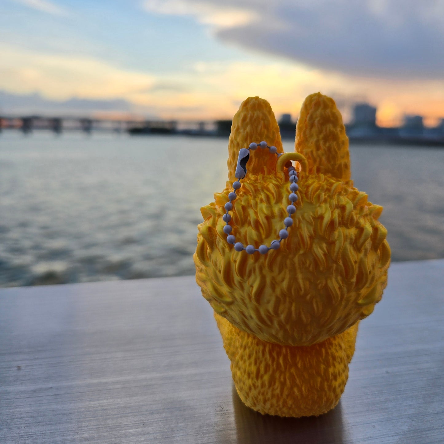 3D printed 24K gold Labubu pendant diy made