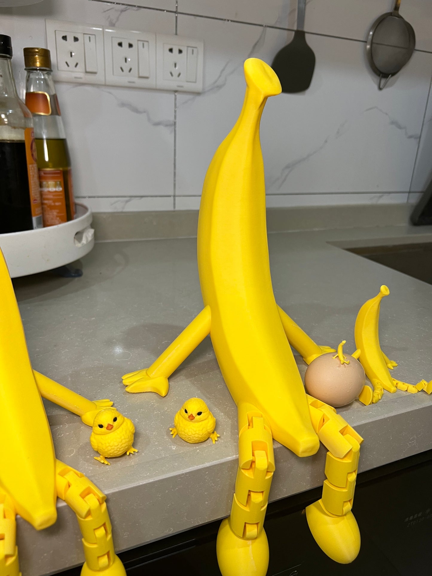 3D printed banana buddy movable joints DIY made funny partner