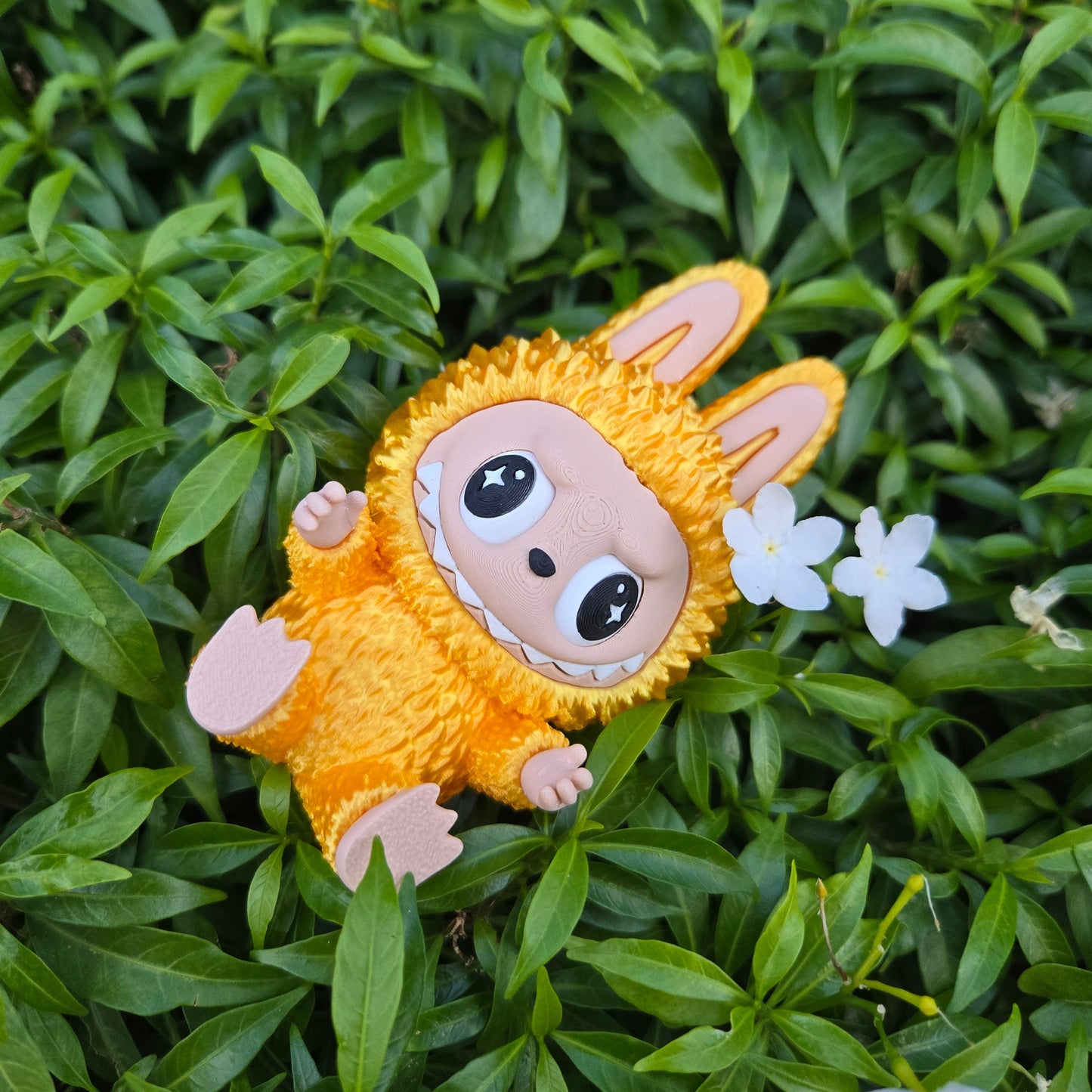 3D printed 24K gold Labubu pendant diy made