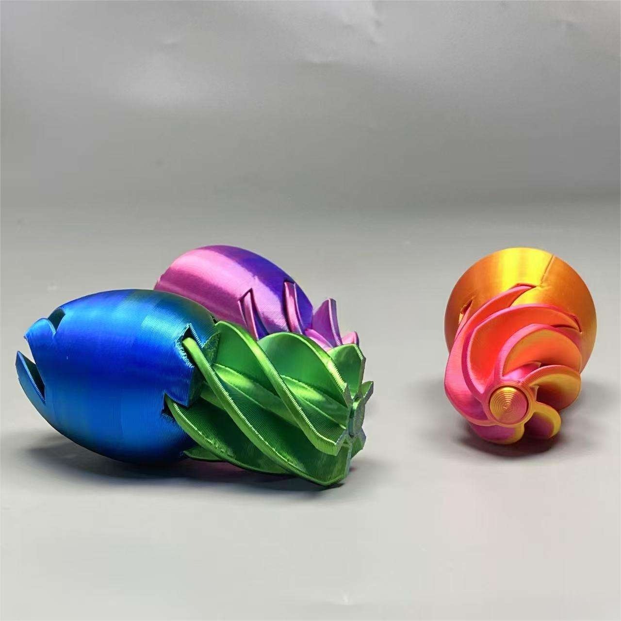 Unique decompression egg 3D printed spiral push-pull fun toy