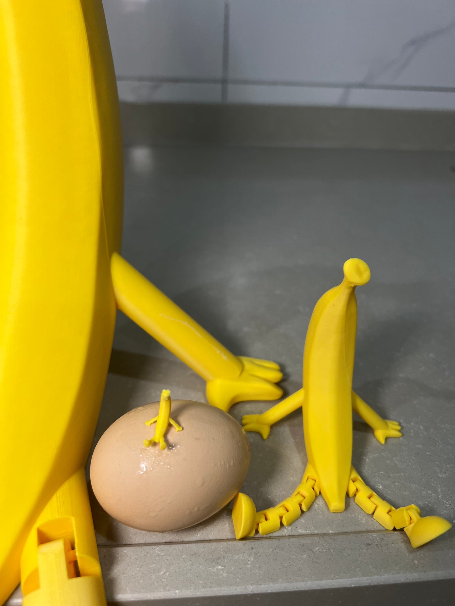 3D printed banana buddy movable joints DIY made funny partner