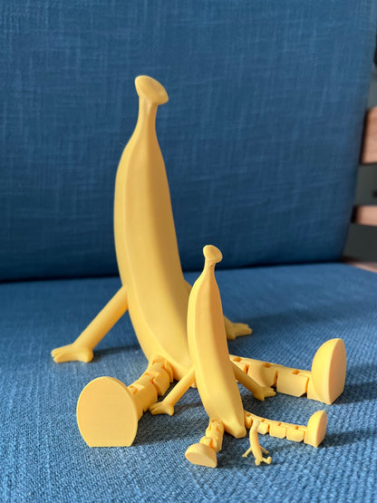 3D printed banana buddy movable joints DIY made funny partner
