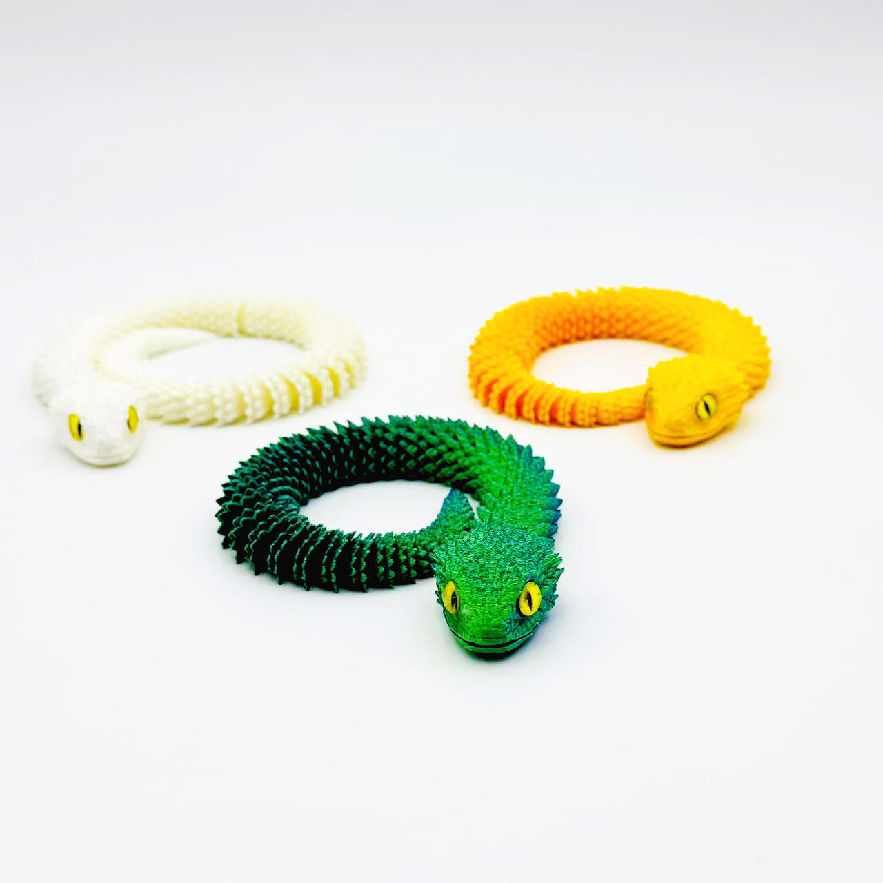 2025 New Realistic 3D Printed Snake Viper Movable Joint Simulation Plastic Articulated Animals Fabrication Gift