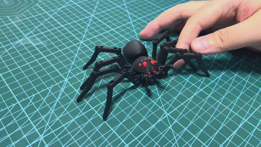 3D printed Halloween red-eyed spider joint movable DIY made