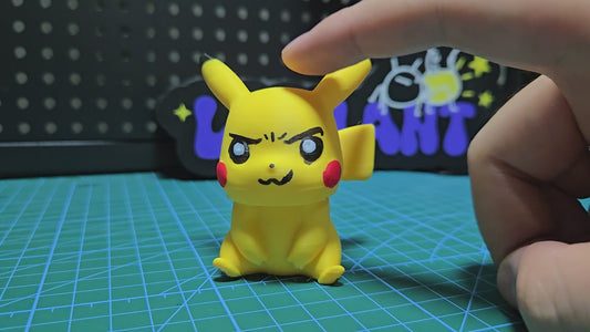 3D-Printed "Sharp-Eye Pikachu" Clicky Fidget Toy