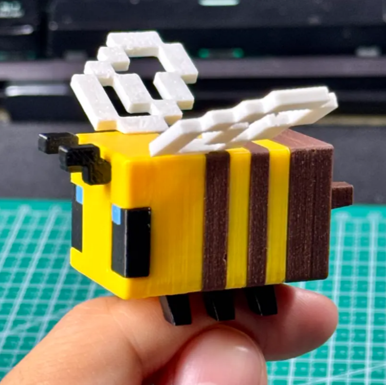 3D Printed Minecraft Bee Model DIY Made
