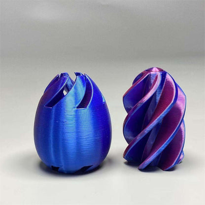 Unique decompression egg 3D printed spiral push-pull fun toy